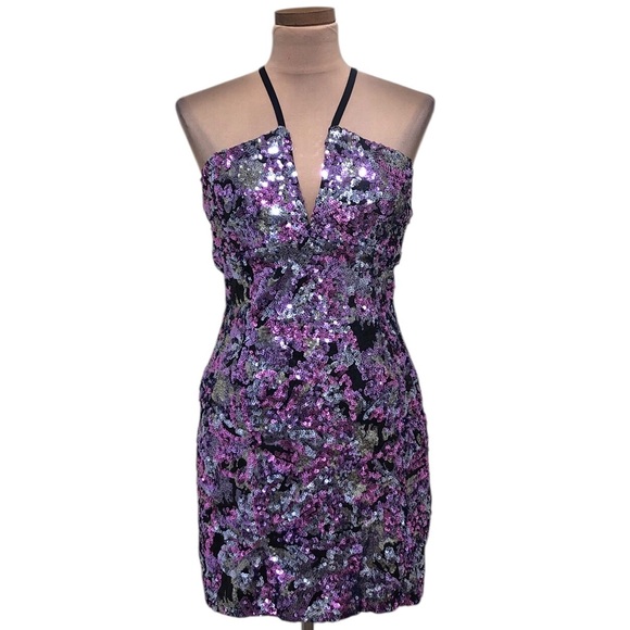 Dress the Population Dresses & Skirts - NWOT Dress The Population Amiya Dress Size Medium Purple Sequins